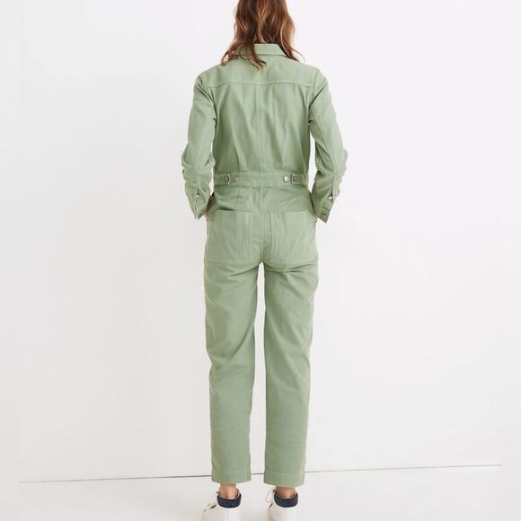Madewell Garment Dyed Relaxed Coverall Green Women's Jumpsuit Small NWT - Picture 2 of 7